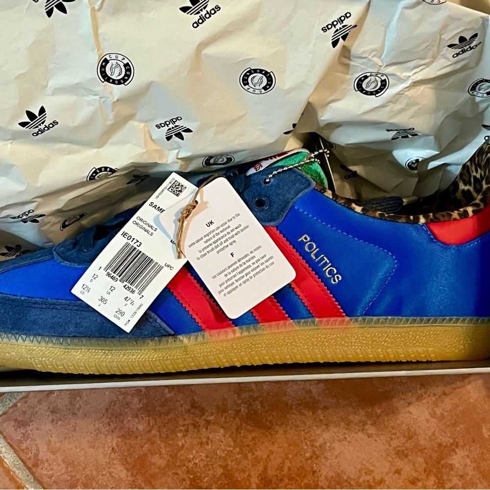 Adidas Samba x sneaker politics Blue and Red Sneakers with Gum Sole 12 - Picture 2 of 13